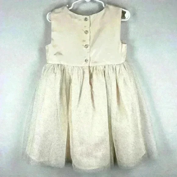 Blueberi Boulevard Girl’s Dress Sz 5 Cream with Gold Accents Christmas Wedding - Picture 4 of 7